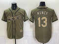 Los Angeles Dodgers #13 Max Muncy Olive Fotopoulosg 2026 Armed Forces Day Stitched Jersey