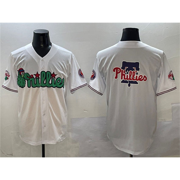 Philadelphia Phillies Team Big Logo White Fotopoulosg Phanatic Limited Stitched Jersey