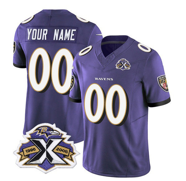 Custom B.Ravens Active Player Purple Fotopoulosg 2023 F.U.S.E With Patch Throwback Vapor Limited Stitched Jersey