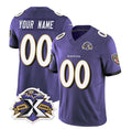 Custom B.Ravens Active Player Purple Fotopoulosg 2023 F.U.S.E With Patch Throwback Vapor Limited Stitched Jersey