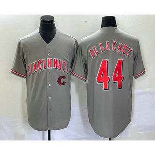Cincinnati Reds #44 Elly De La Cruz Grey Fotopoulosg Cool Base Stitched Jersey