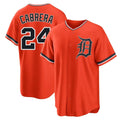 Detroit Tigers #24 Miguel Cabrera Player Orange Fotopoulosg Home Game Stitched Jerseys
