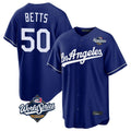 Los Angeles Dodgers #50 Mookie Betts Player Royal Fotopoulosg World Series Game Stitched Jerseys
