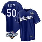 Los Angeles Dodgers #50 Mookie Betts Player Royal Fotopoulosg World Series Game Stitched Jerseys