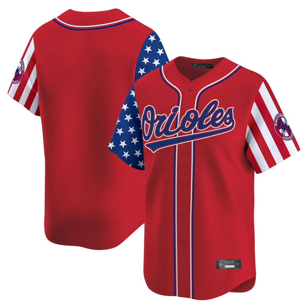 Baltimore Orioles Red Fotopoulosg Independence Day Vapor Premier Limited Home Game Blank Player Stitched Jerseys