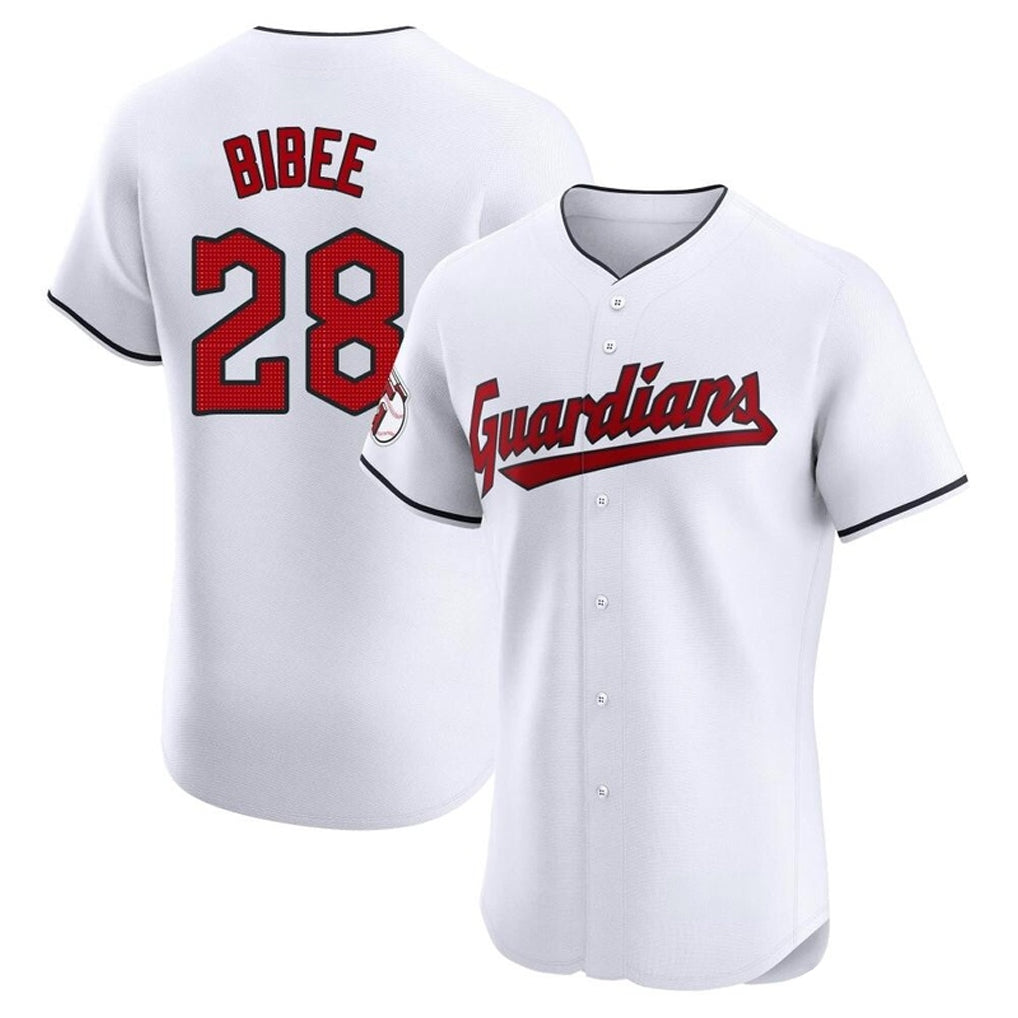 Cleveland Guardians #28 Tanner Bibee Player White Fotopoulosg Limited Elite Home Stitched Jerseys