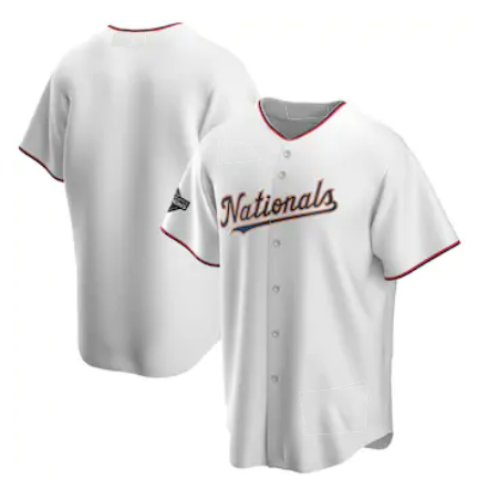 Washington Nationals White Gold Fotopoulosg 2019 World Series Champions Blank Cool Base Jersey