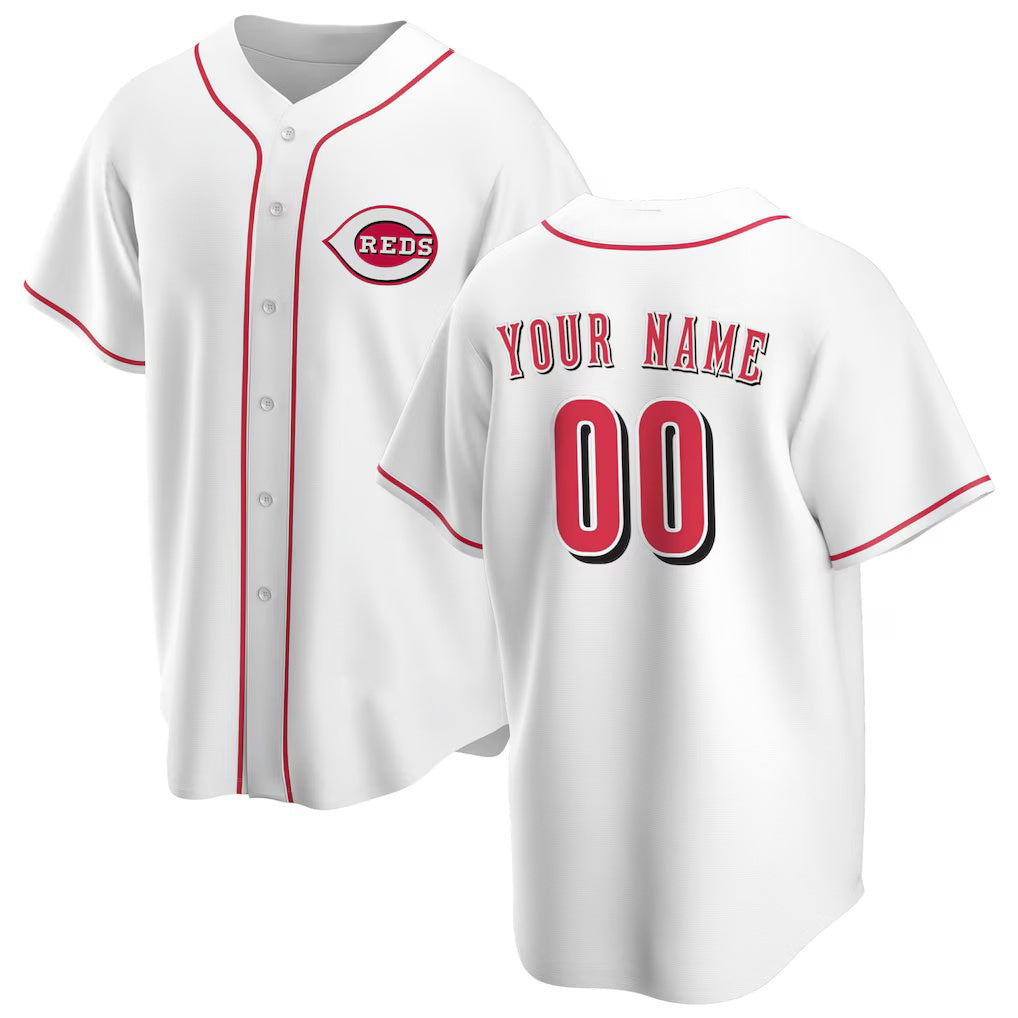 Custom Cincinnati Reds White Fotopoulosg Home Replica Jersey