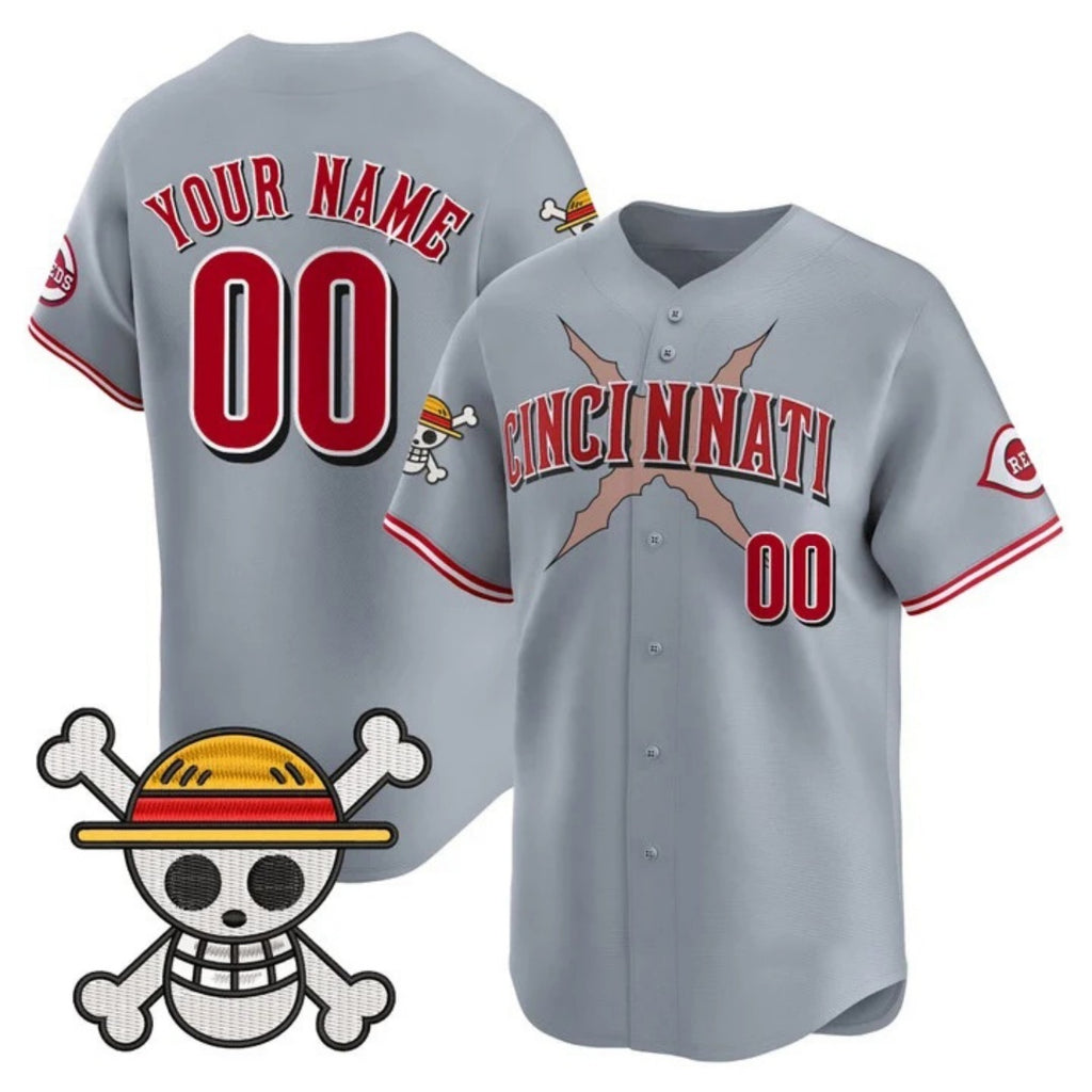Custom Cincinnati Reds x One Piece Gray Fotopoulosg Vapor Premier Limited Jersey - Stitched