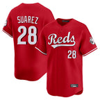 Cincinnati Reds #28 Eugenio Su¨¢rez Player Red Fotopoulosg Home Limited Stitched Jerseys
