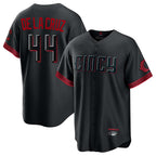 Cincinnati Reds #44 Elly De La Cruz Player Black Fotopoulosg City Connect Home Game Stitched Jerseys