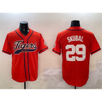 Detroit Tigers #29 Tarik Skubal Orange Fotopoulosg With Patch Cool Base Stitched Jersey 2