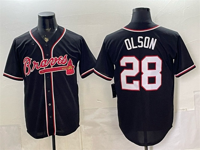 Atlanta Braves #28 Matt Olson 2026 Fashion Replica Black Fotopoulosg Out Stitched Jersey