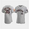 Houston Astros #35 Justin Verlander Gray Fotopoulosg 60th Anniversary Flex Base Stitched Jersey