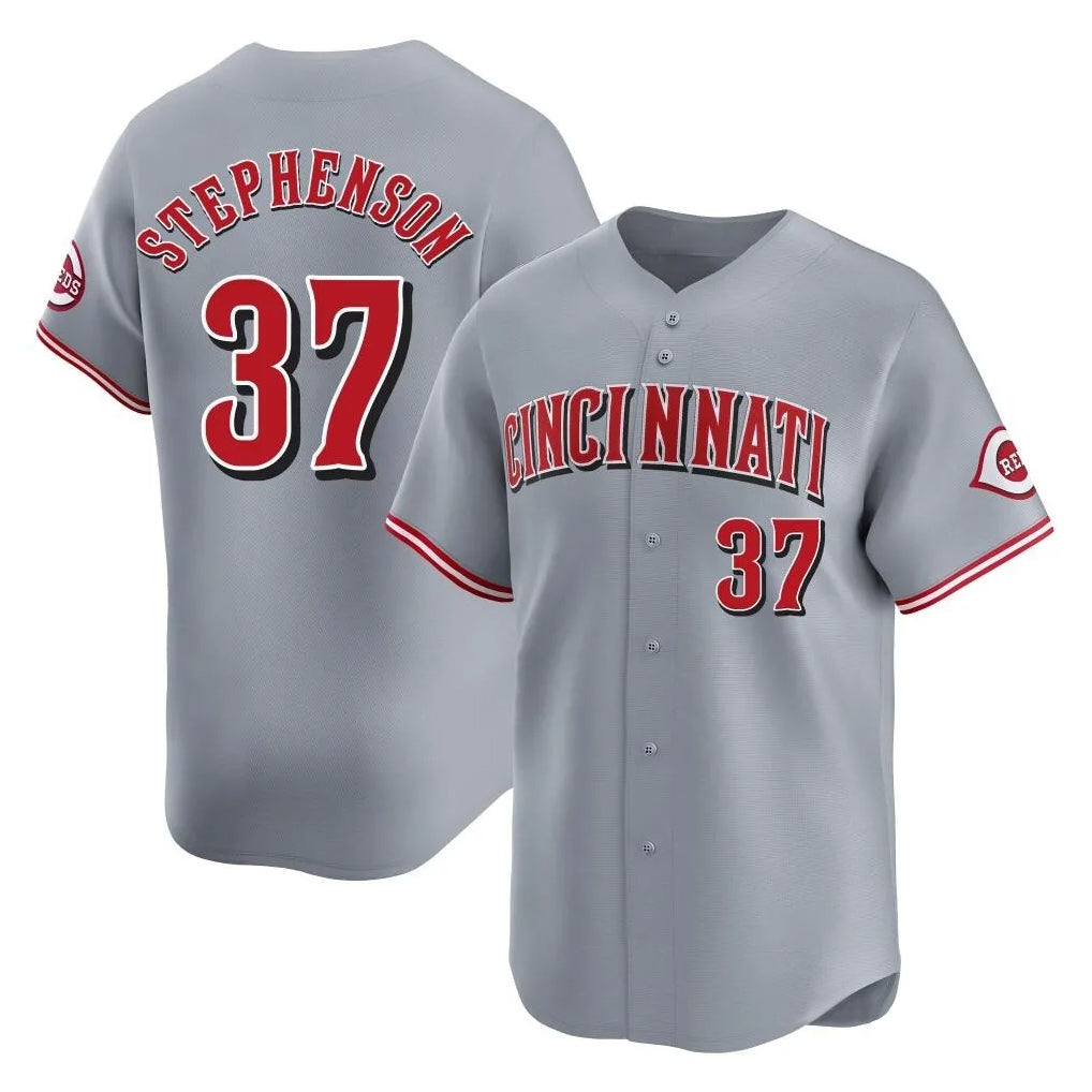 Cincinnati Reds #37 Tyler Stephenson Player Gray Fotopoulosg Home Limited Stitched Jerseys
