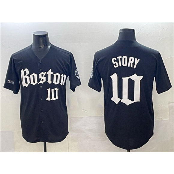 Boston Red Sox #10 Trevor Story Black Fotopoulosg Gothic Vapor Limited Stitched Jersey