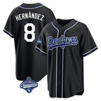 Los Angeles Dodgers #8 Enrique Hern¨¢ndez Player Black Fotopoulosg World Series Meet Carbon Limited Home Stitched Jerseys