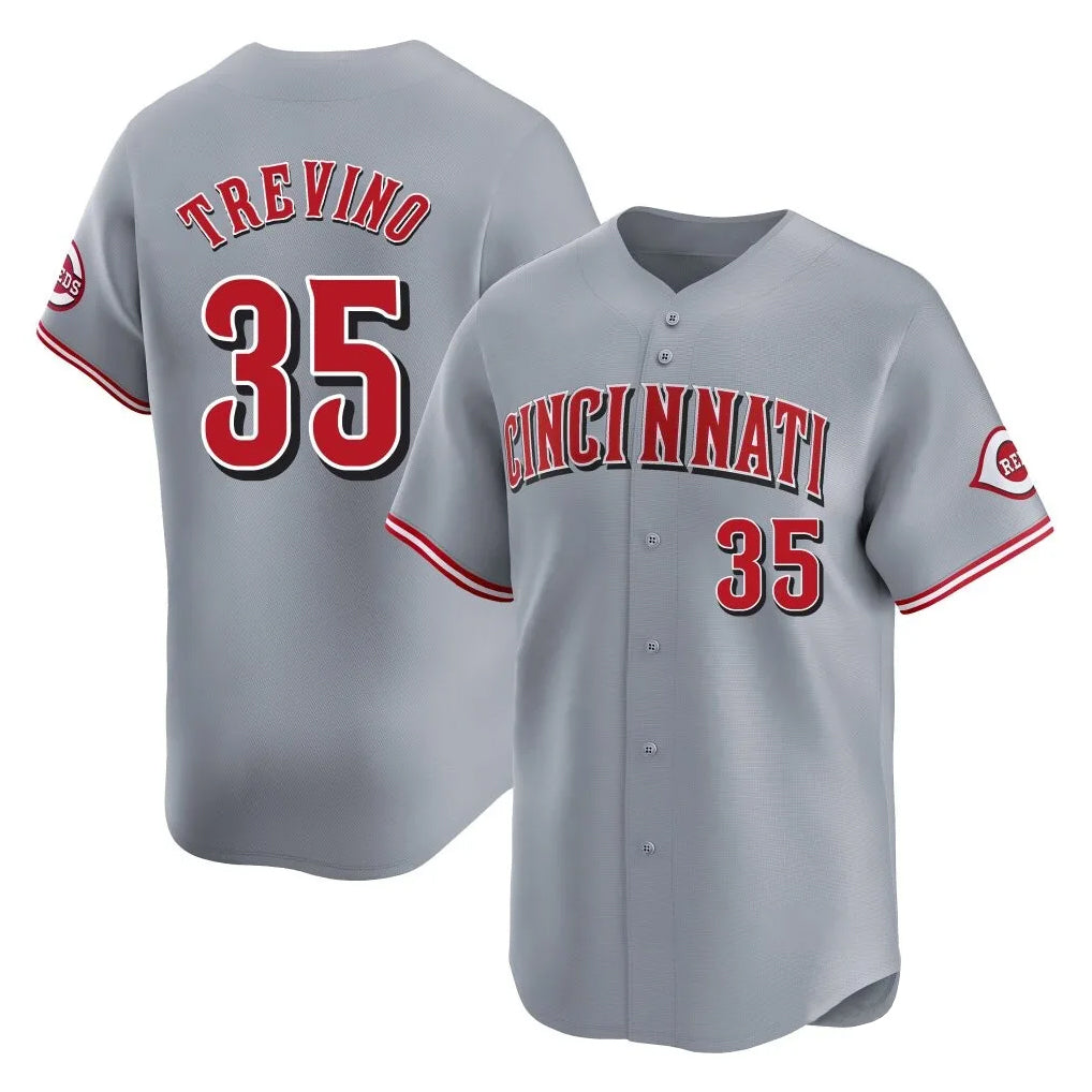 Cincinnati Reds #35 Jose Trevino Player Gray Fotopoulosg Home Limited Stitched Jerseys