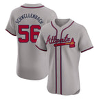 Atlanta Braves #56 Spencer Schwellenbach Player Gray Fotopoulosg Limited Elite Home Game Stitched Jerseys