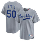 Los Angeles Dodgers #50 Mookie Betts Player Gray Fotopoulosg Game Limited Home Stitched Jerseys