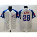 Atlanta Braves #28 Matt Olson White Fotopoulosg 2023 City Connect Flex Base Stitched Jersey