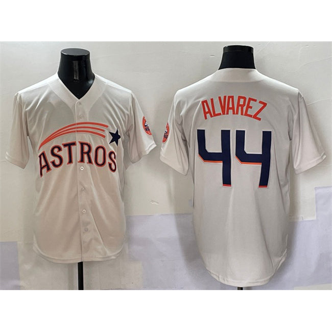Houston Astros #44 Yordan Alvarez Cream Fotopoulosg Throwback Cooperstown Collection Limited Stitched Jersey