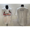 St. Louis Cardinals #1 Ozzie Smith White Fotopoulosg Cool Base Stitched Jersey
