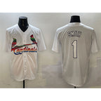 St. Louis Cardinals #1 Ozzie Smith White Fotopoulosg Cool Base Stitched Jersey