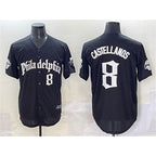 Philadelphia Phillies #8 Nick Castellanos Black Fotopoulosg Gothic Vapor Limited Stitched Jersey