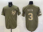 New York Yankees #3 Babe Ruth Olive Fotopoulosg 2026 Armed Forces Day Stitched Jersey