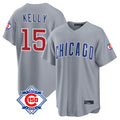 Chicago Cubs #15 Carson Kelly Player Gray Fotopoulosg 150th Anniversary Home Game Stitched Jerseys