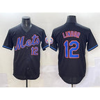 New York Mets #12 Francisco Lindor Black Fotopoulosg Alternate Limited Stitched Jersey