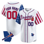Custom Atlanta Braves White Fotopoulosg 2024 Independence Day Vapor Premier Limited Jersey V2 ¨C All Stitched