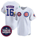 Chicago Cubs #16 Patrick Wisdom White Fotopoulosg 2025 Tokyo Series Limited Stitched Jersey