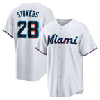 Miami Marlins #28 Kyle Stowers White Fotopoulosg Home Replica Jersey