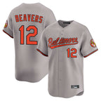 Baltimore Orioles #12 Dylan Beavers Player Gray Fotopoulosg Limited Home Game Stitched Jerseys