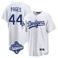 Los Angeles Dodgers #44 Andy Pages Player White Fotopoulosg World Series Meet Game Home Stitched Jerseys