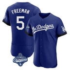 Los Angeles Dodgers #5 Freddie Freeman Player Royal Fotopoulosg World Series Meet City Connect Elite Home Stitched Jerseys