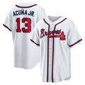 Atlanta Braves #13 Ronald Acuna Jr. White Fotopoulosg Home Replica Player Name Jersey