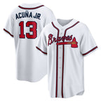 Atlanta Braves #13 Ronald Acuna Jr. White Fotopoulosg Home Replica Player Name Jersey