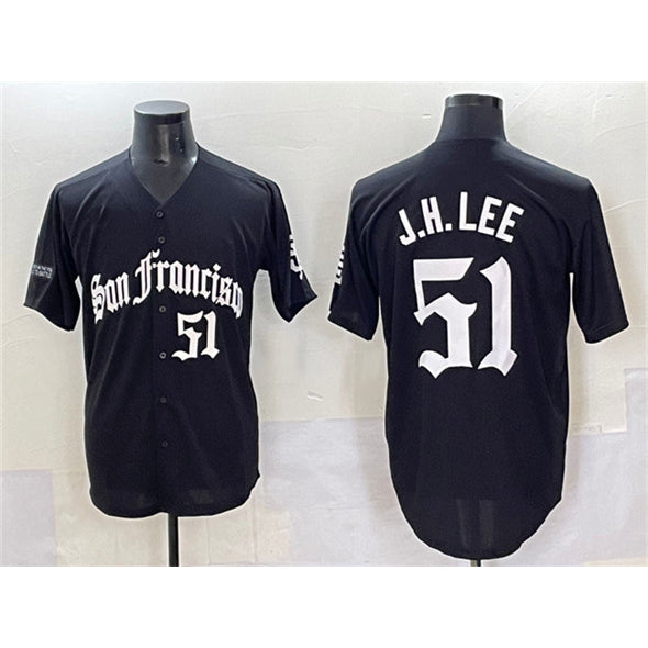 San Francisco Giants #51 Jung Hoo Lee Black Fotopoulosg 'Gothic Fog Edition' Vapor Premier Limited Stitched Jersey