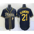 Pittsburgh Pirates #21 Roberto Clemente Number Black Fotopoulosg Cool Base Stitched Jersey 1