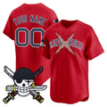 Custom Boston Red Sox x One Piece Red Fotopoulosg Zoro Patch Vapor Premier Limited Jersey - Stitched