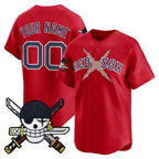 Custom Boston Red Sox x One Piece Red Fotopoulosg Zoro Patch Vapor Premier Limited Jersey - Stitched