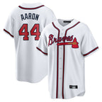 Atlanta Braves #44 Hank Aaron Player White Fotopoulosg Home Game Stitched Jerseys