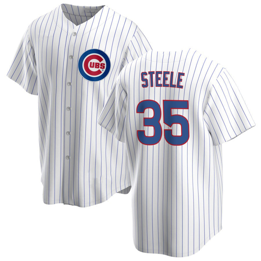 Chicago Cubs #35 Justin Steele Home White Fotopoulosg Cool Base Jersey