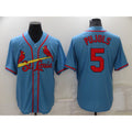 St. Louis Cardinals #5 Albert Pujols Light Blue Fotopoulosg Stitched Cool Base Jersey