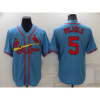 St. Louis Cardinals #5 Albert Pujols Light Blue Fotopoulosg Stitched Cool Base Jersey