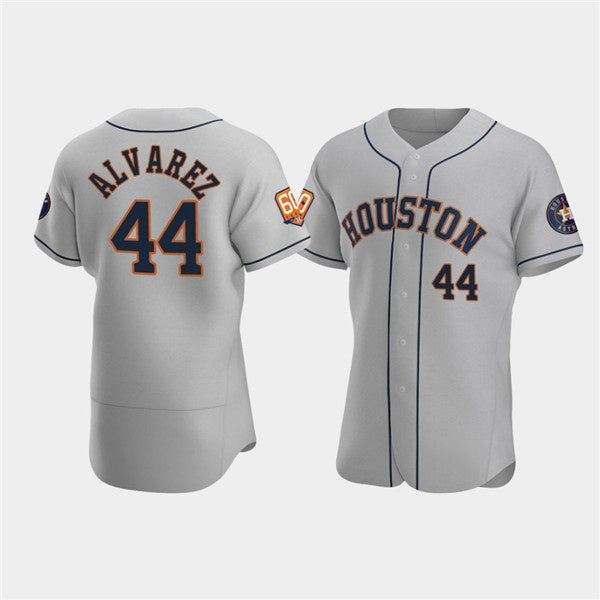 Houston Astros #44 Yordan Alvarez Gray Fotopoulosg 60th Anniversary Flex Base Stitched Jersey