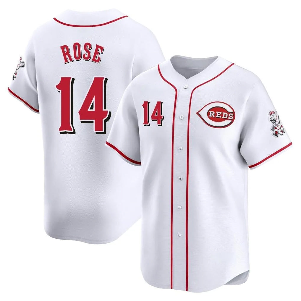 Cincinnati Reds #14 Pete Rose Player White Fotopoulosg Home Limited Stitched Jerseys